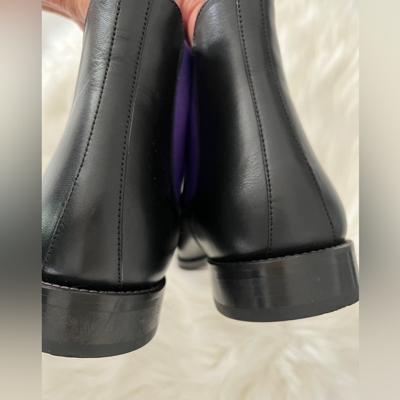 SERFAN CHELSEA Italian 43 Mens BOOT CALF LEATHER BLACK PURPLE US 10.5 in Box EUC - Picture 9 of 17
